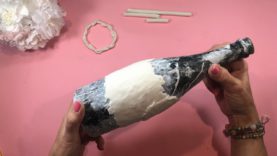 COMO RECICLAR 2 BOTELLAS CON PORCELANA