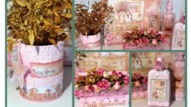 COMO RECICLAR BOTELLAS Y LATAS, COMO HACER DECOUPAGE SOBRE CRISTAL Y METAL, DESCARGA GRATIS EL PAPEL