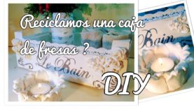 🍓💖🍓. RECICLA UNA CAJA DE FRESAS 🍓💖🍓 ..y decora tu aseo 😊🌟😊