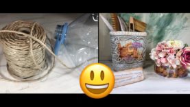 RECICLANDO GARRAFA DE AGUA Y 1 LATA PARA LA COCINA, handcraft