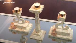 como reciclar 4 candelabros con carton