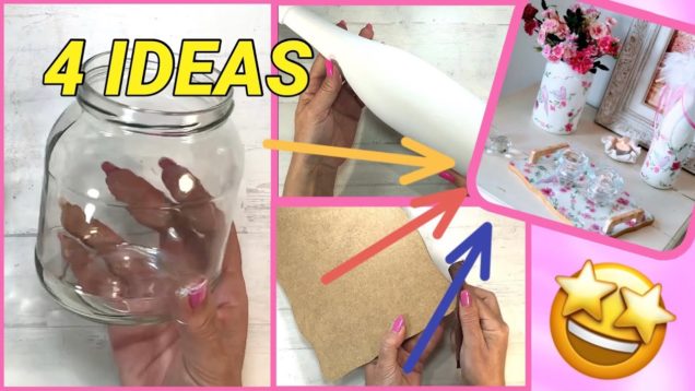 Técnicas de  Decoupage / Ideas Para Decorar Tu CASA / Botes, Botella y Madera