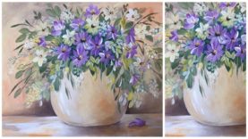 Técnica fácil de pintura acrílica/Como pintar flores con colores pastel -  Yobanka-Art