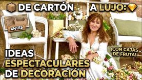 Parece MADERA pero es CARTÓN DIY Decoración de Lujo con Cajas de Fruta
